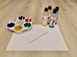 blowing paint set up